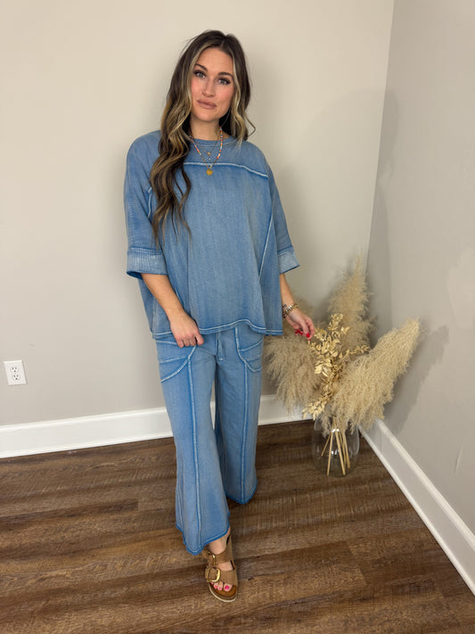 Delta Terry Top | Blue