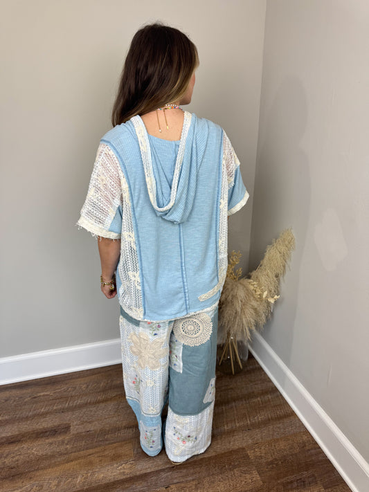 Sierra Patchwork Top | Blue