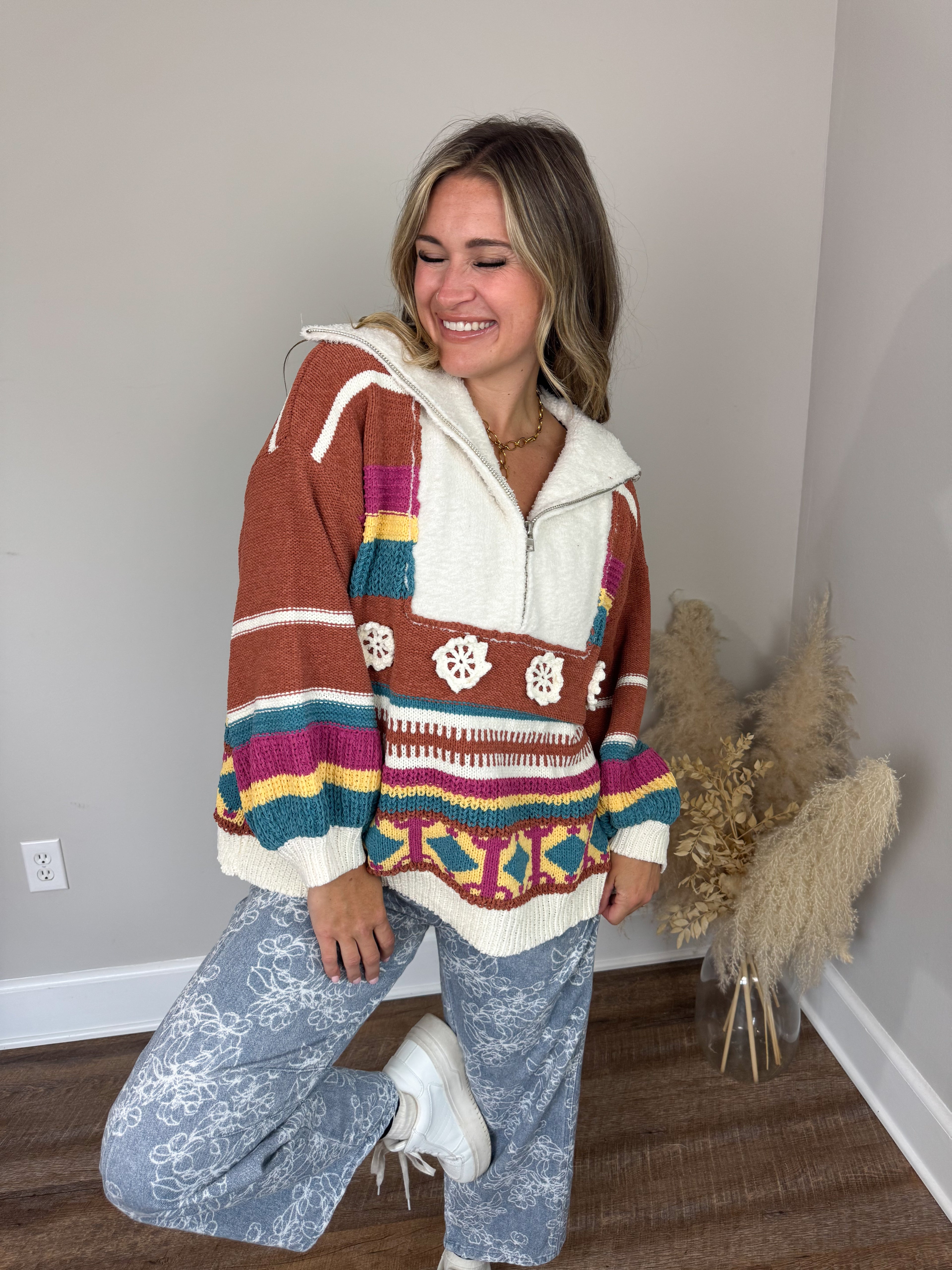 Snow Bunny Pullover | Brick