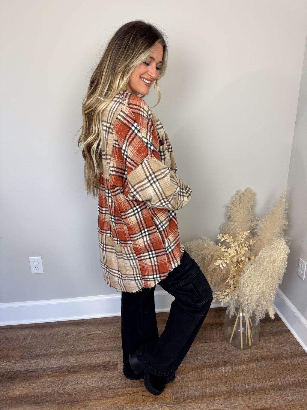 Keystone Plaid Top | Rust FINAL SALE