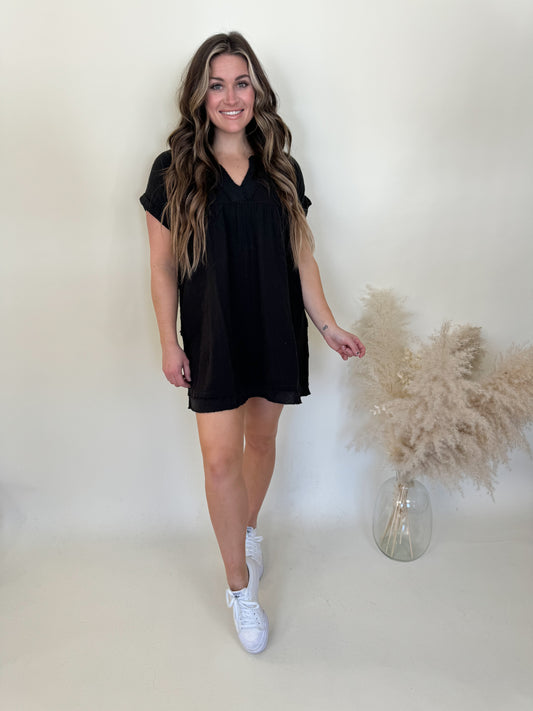 Paradise Gauze Dress | Black FINAL SALE