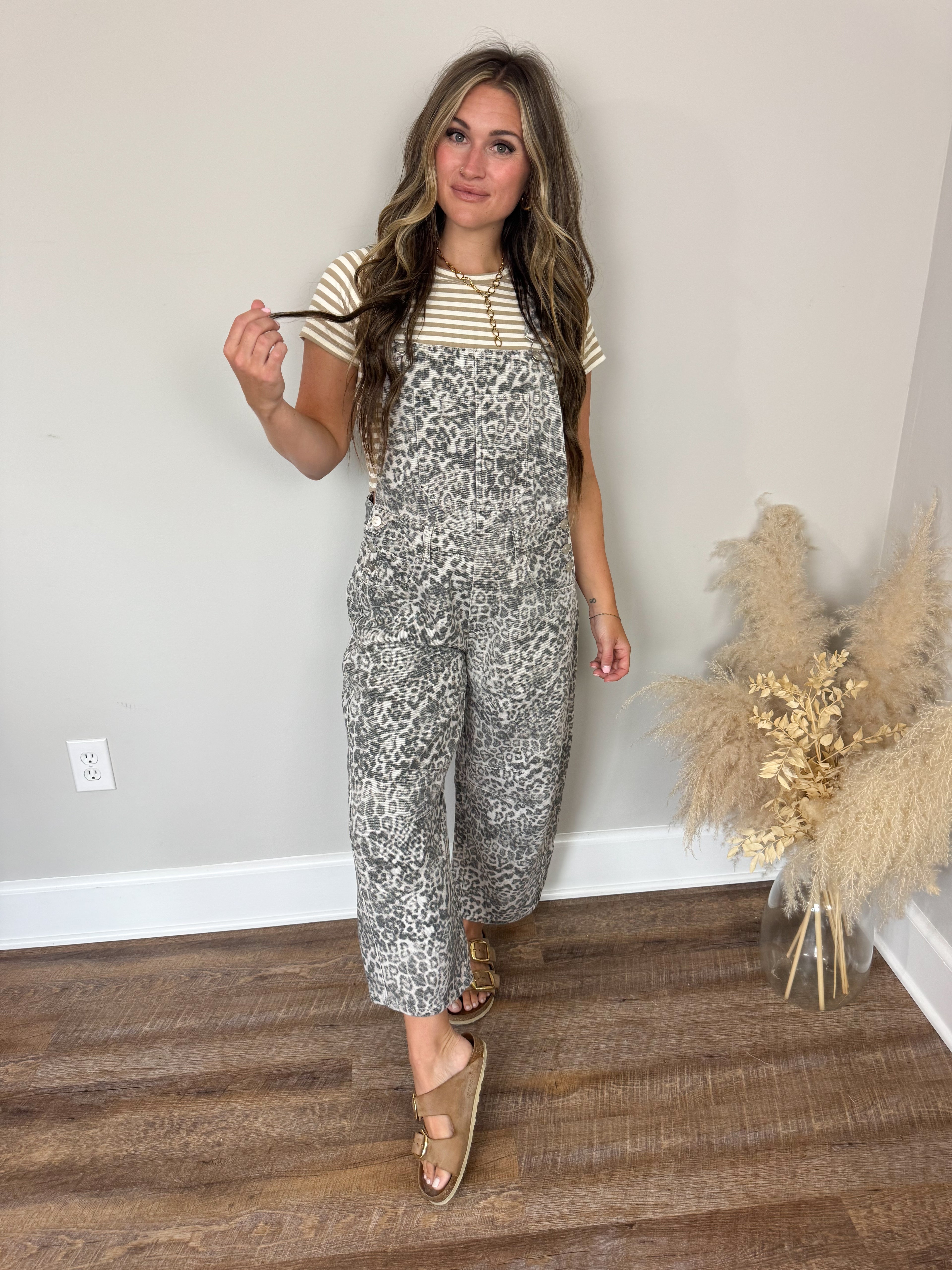 Beside Me Leopard Overalls