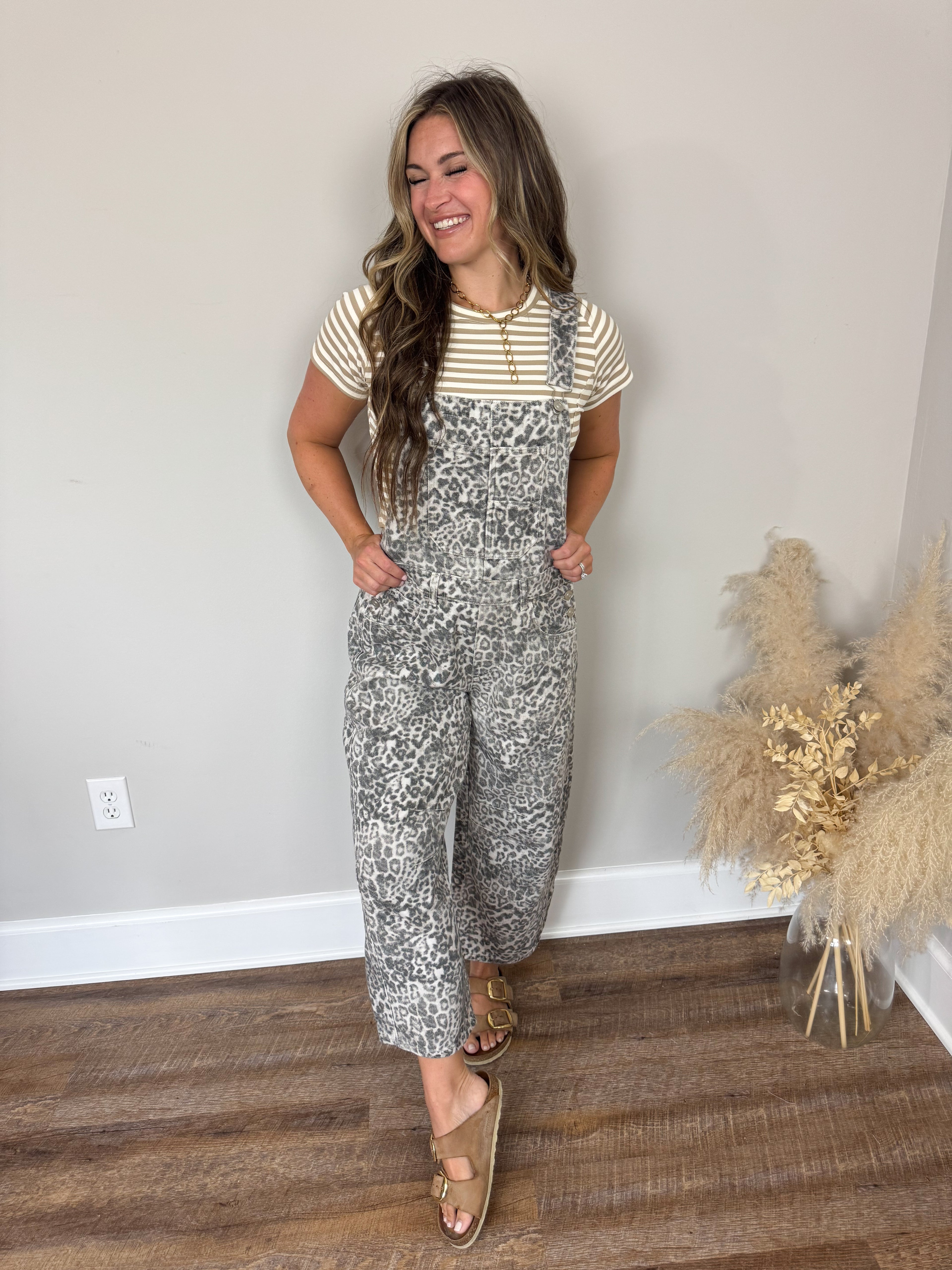 Beside Me Leopard Overalls