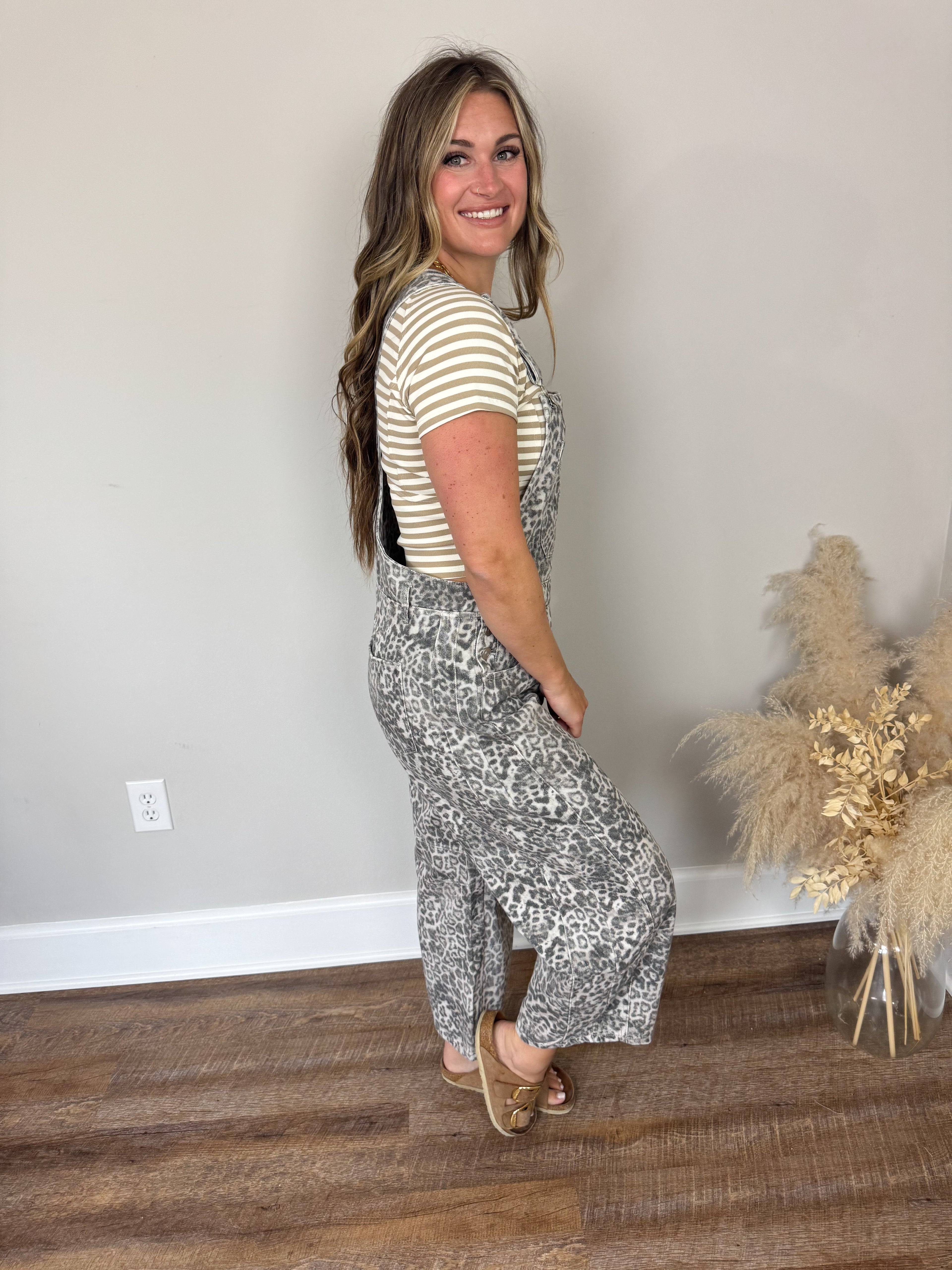 Beside Me Leopard Overalls