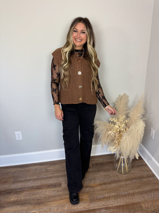 Seafoam Sweater Vest | Camel