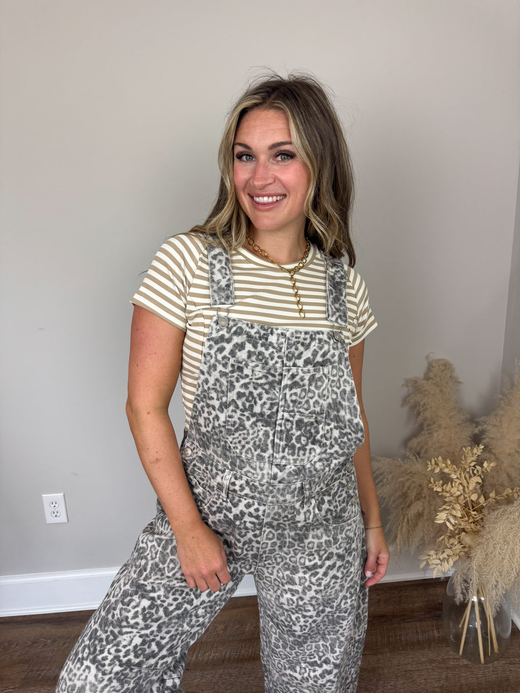 Beside Me Leopard Overalls