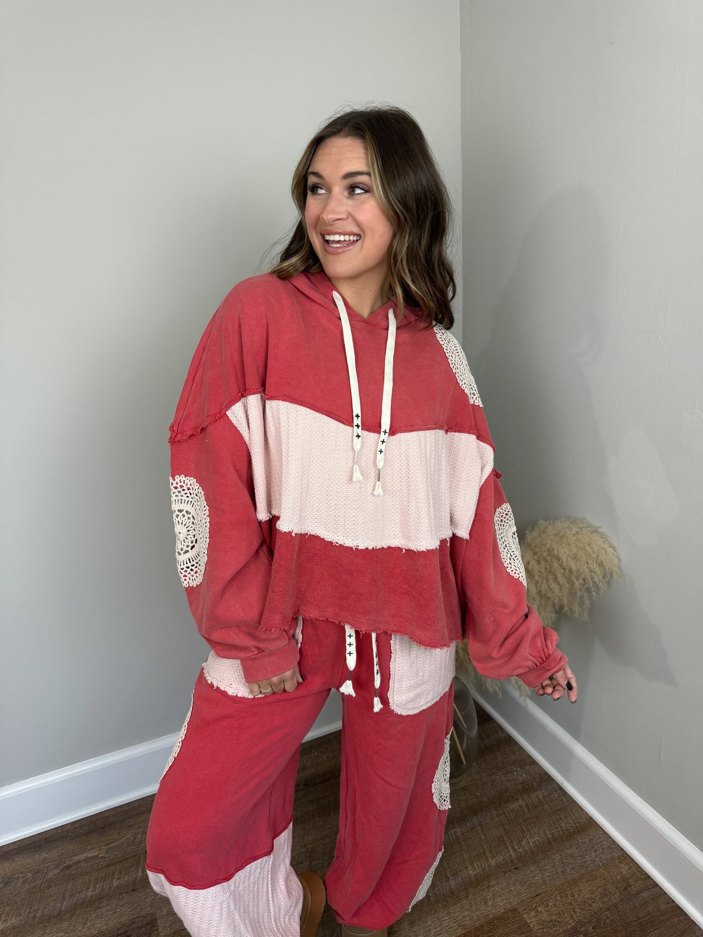 Kylie Crochet Hoodie | Tomato