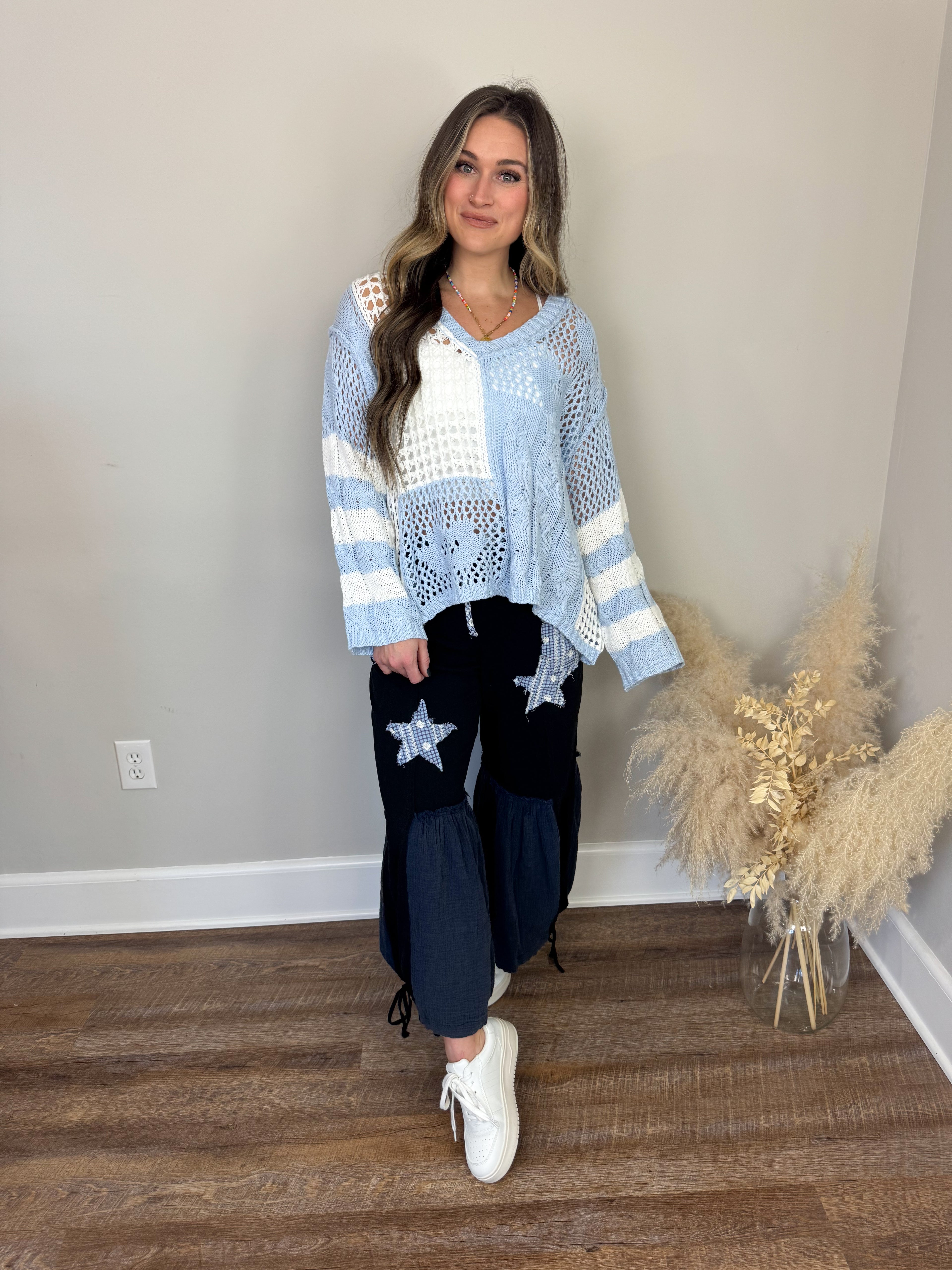 Bypass Knit Sweater | Light Blue