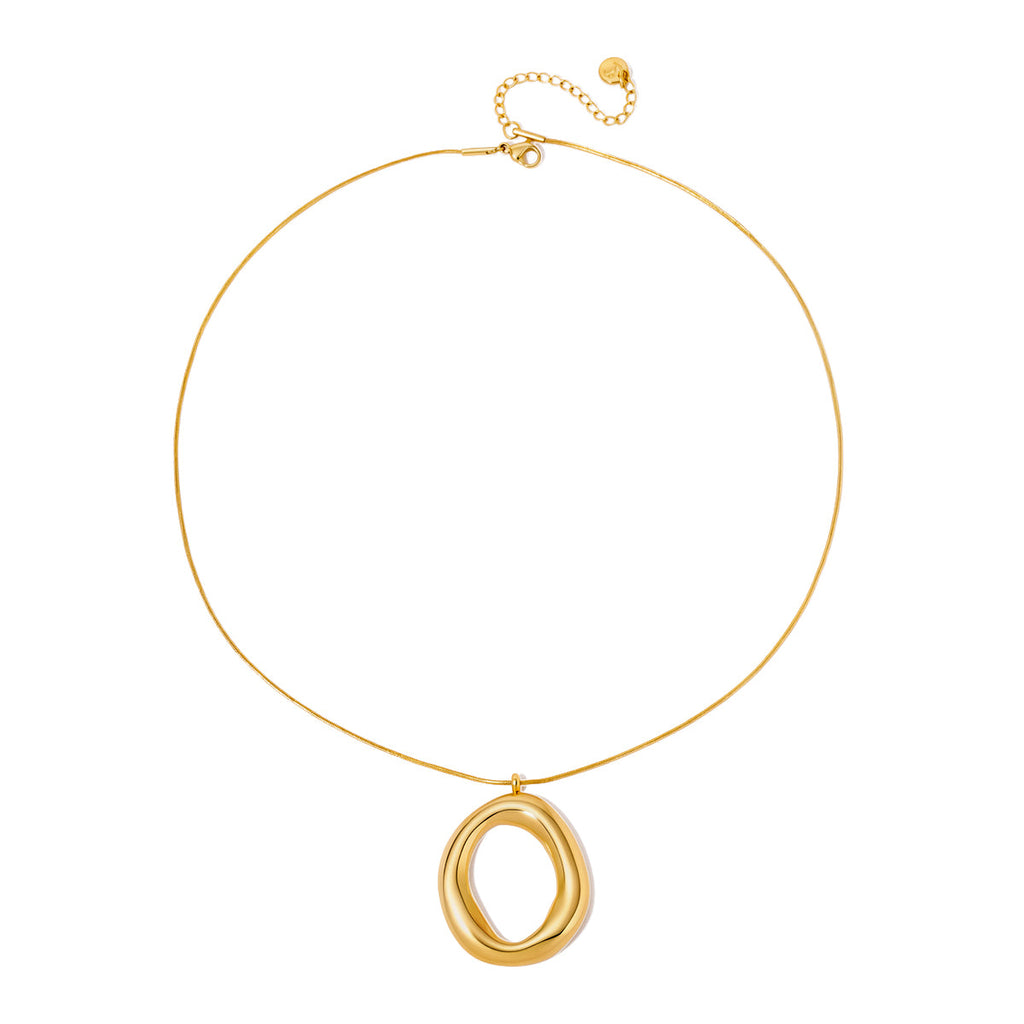 Camille Open Circle Statement Necklace - WATERPROOF-Necklace-Pretty Simple