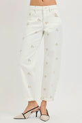 Risen Embroidered Barrel Pants