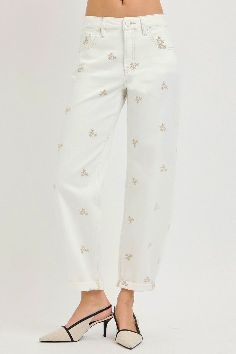 Risen Embroidered Barrel Pants