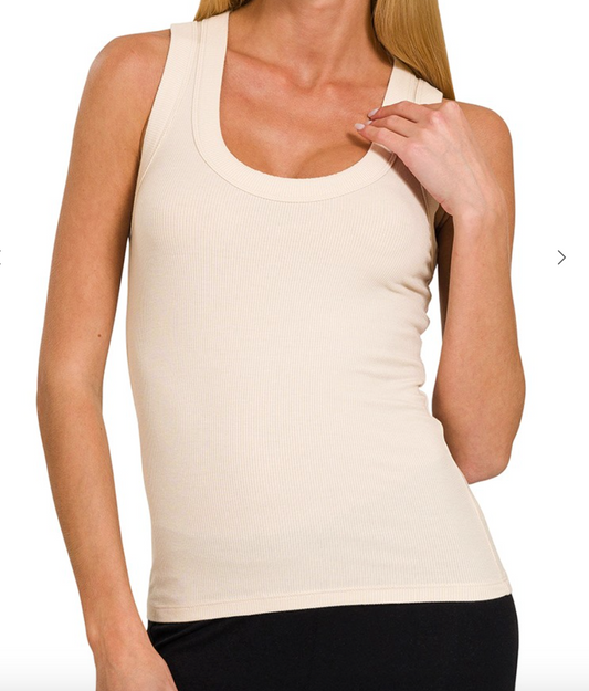 Limitless Ribbed Tank | Sand Beige