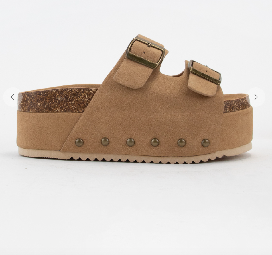 Maddie Platform Studded Sandals | Toffee