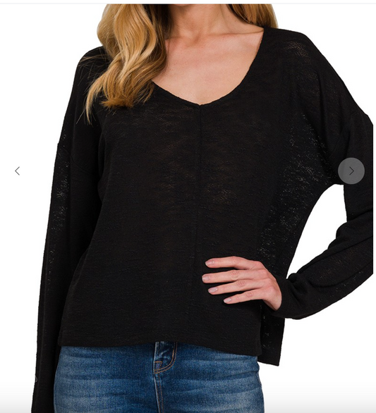 Jade Long Sleeve Top | Black