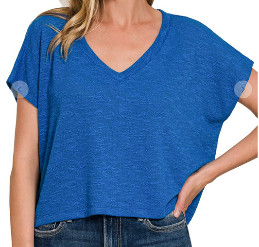 Jade Crop T-Shirt | Blue