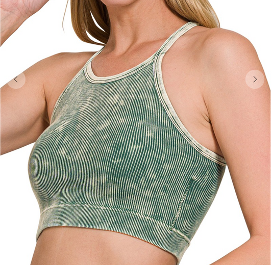 Roam Free Crop Tank | Dark Green