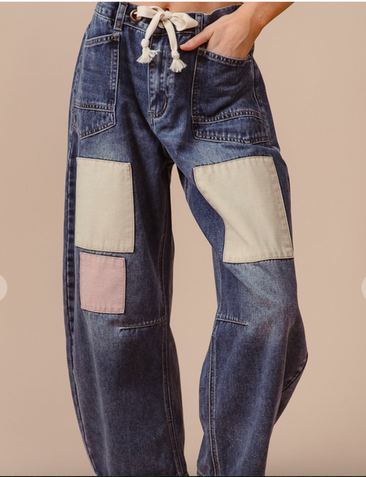 Aurora Patchwork Denim Pants