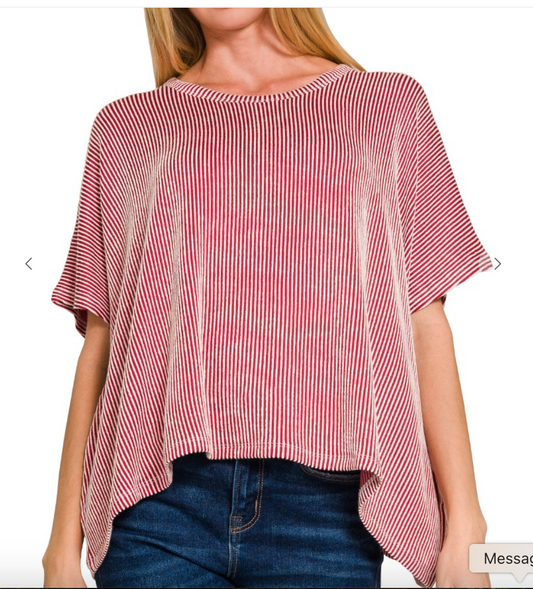 Polar Ribbed Top | Red