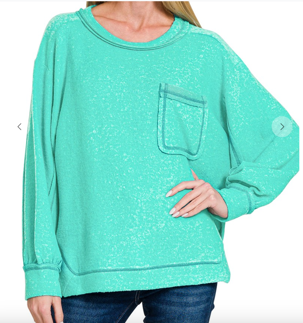 Dune Brushed Pullover | Turquoise