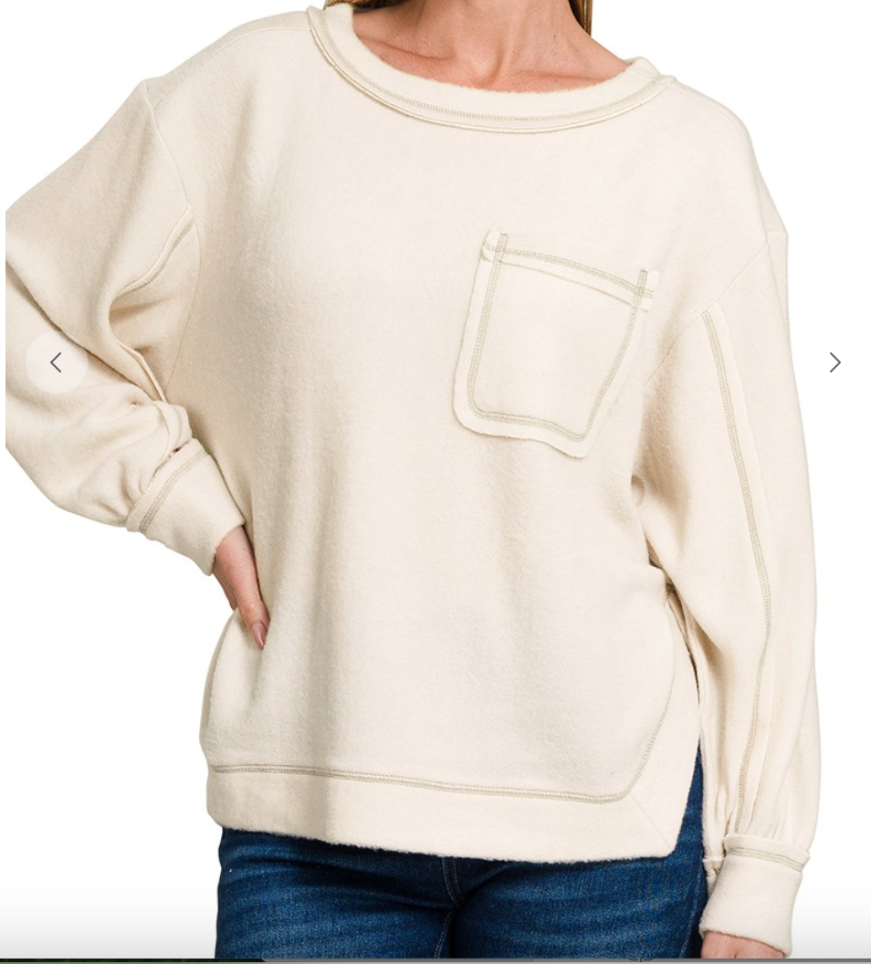 Dune Brushed Pullover | Sand Beige