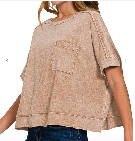 Halo Washed T-Shirt | Brown