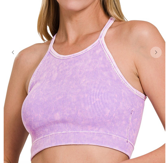 Roam Free PADDED Crop Tank | Lavender
