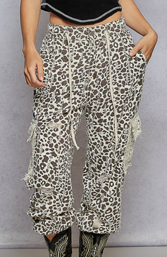 Minimum Denim Joggers | Leopard