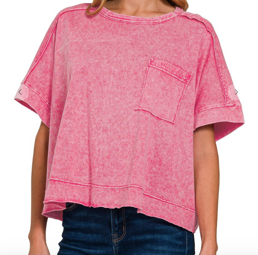 Halo Washed T-Shirt | Red