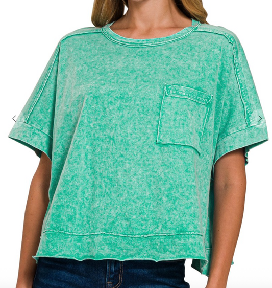 Halo Washed T-Shirt | Kelly Green