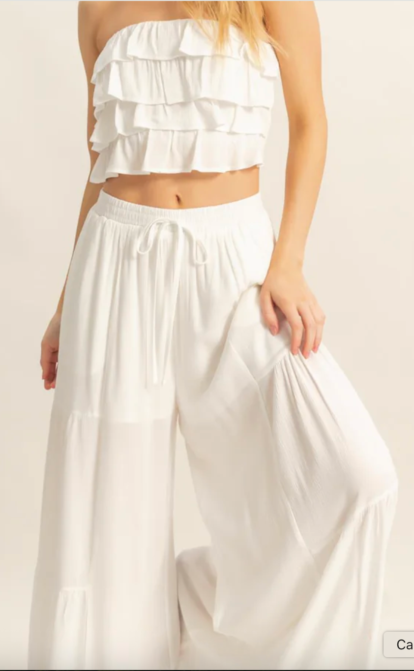 Ruffled Strapless Top