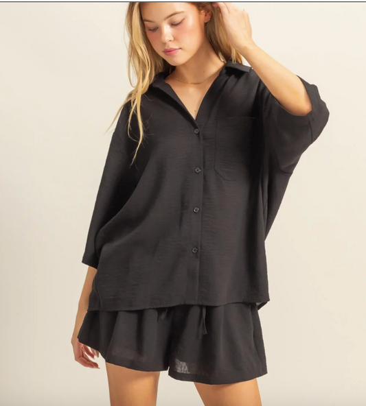 Moore Flowy Shorts | Black