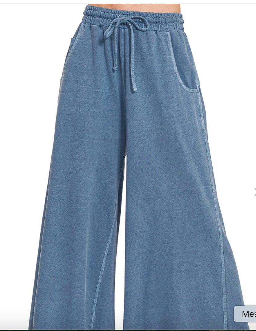 Barre Wide Leg Pants | Dusty Blue