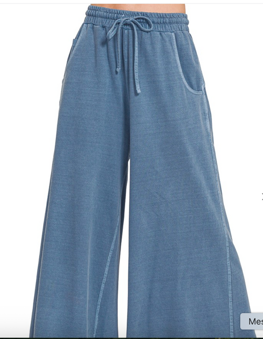 Barre Wide Leg Pants | Dusty Blue