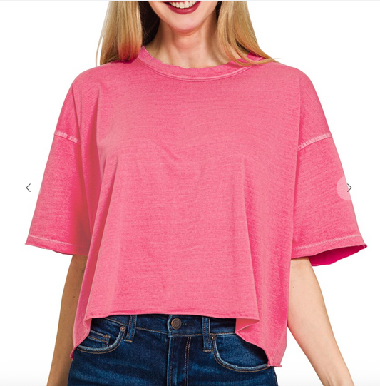 Barre Short Sleeve Top | Fuchsia