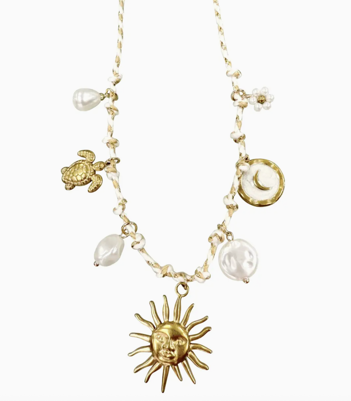Sunny Pearl Charm Necklace