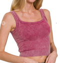 Stone Washed Bra Top | Cabernet FINAL SALE