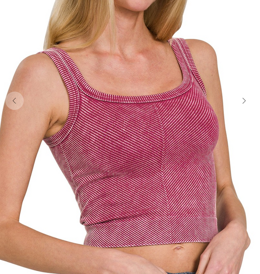 Stone Washed Bra Top | Cabernet