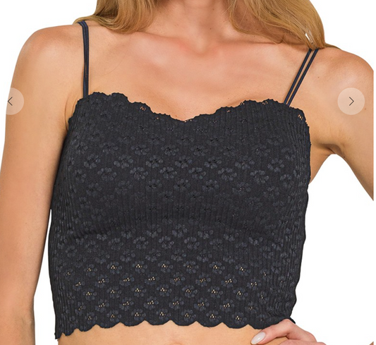 Seamless Lace Bralette | Black