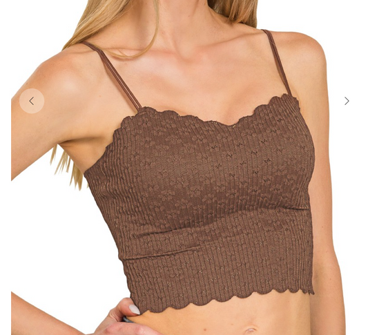 Seamless Lace Bralette | Brown