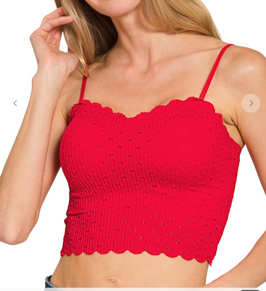 Seamless Lace Bralette | Red