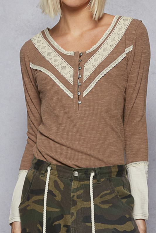 Laguna Ribbed Top | Chocolate