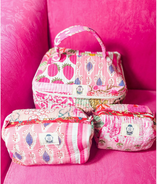 Pink City Cosmetic Bag Set