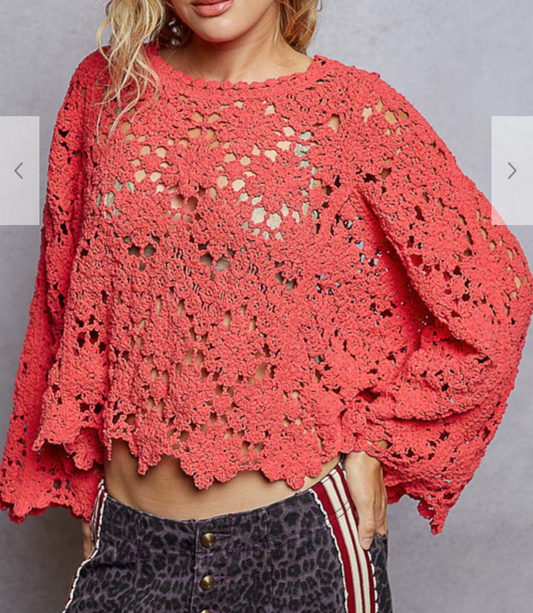 Crisp Morning Chenille Sweater | Apple Red