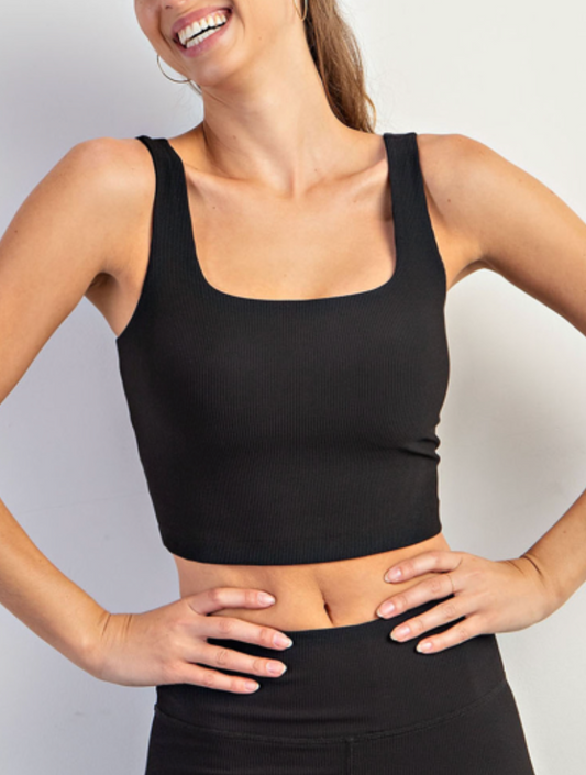 Everything Ribbed Top | Black