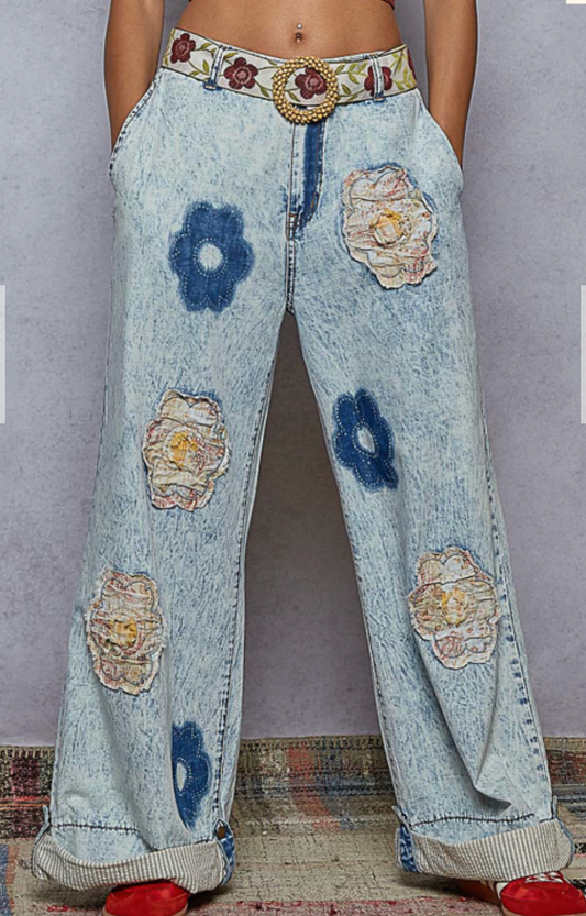 Mosaic Denim Pants
