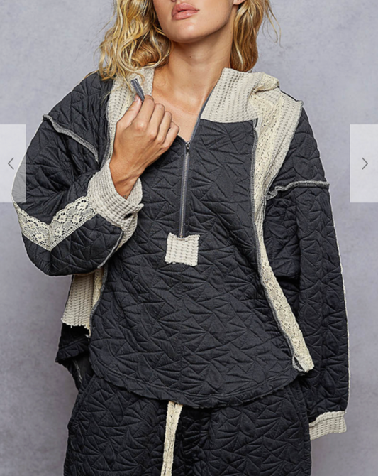 Loyal Quilted Hoodie | Charcoal