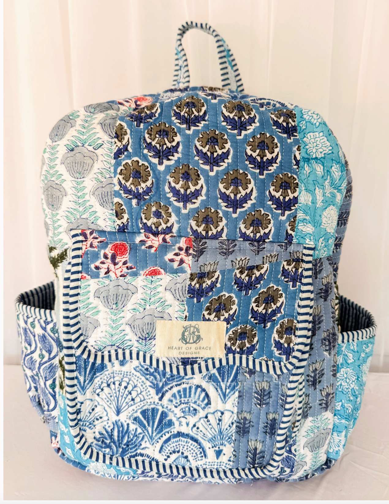 Blue City Quilted Backpack