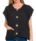 Seafoam Sweater Vest | Black