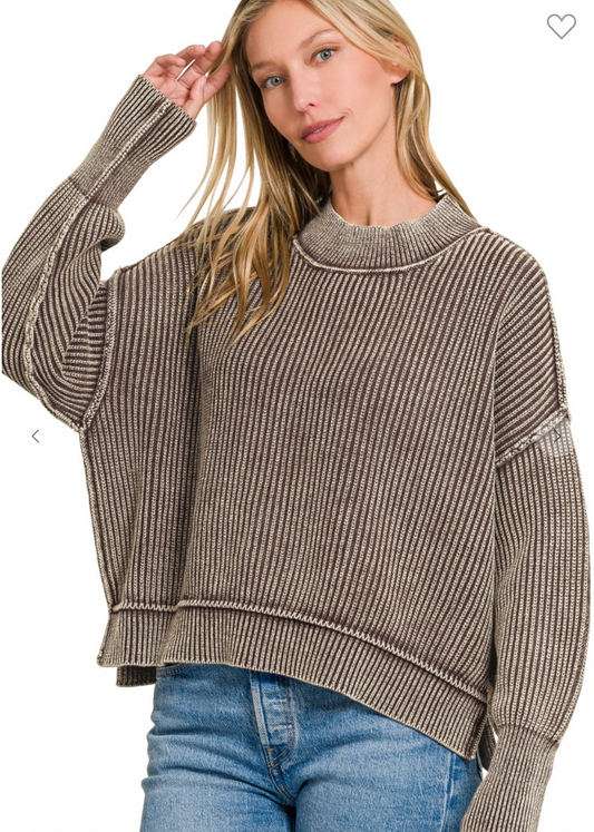 Tammy Washed Sweater | Brown