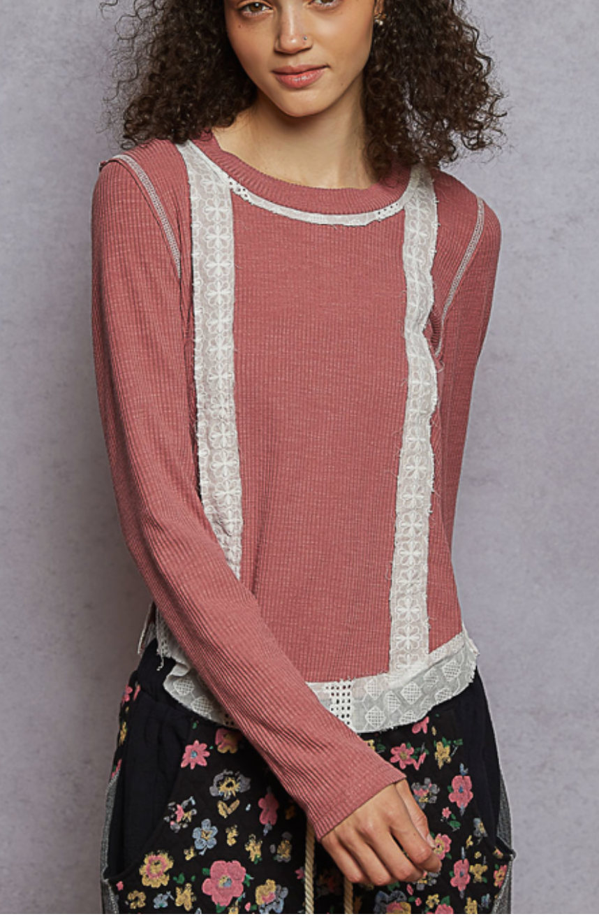 Kristin Ribbed Top | Mauve